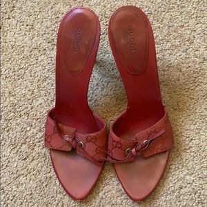 Gucci Red Leather Heels